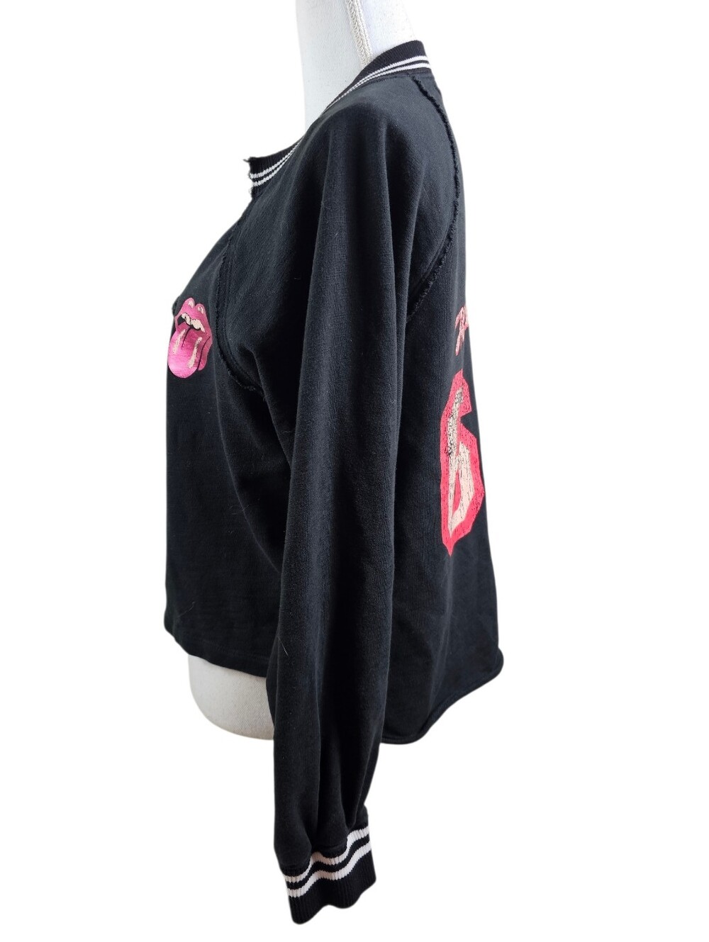 PILCRO Anthropologie Rolling Stones Distressed Sweatshirt In S - Picture 8 of 12